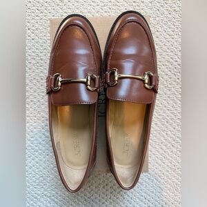 J. Crew Womens' Chestnut Brown Leather Horsebit Loafers